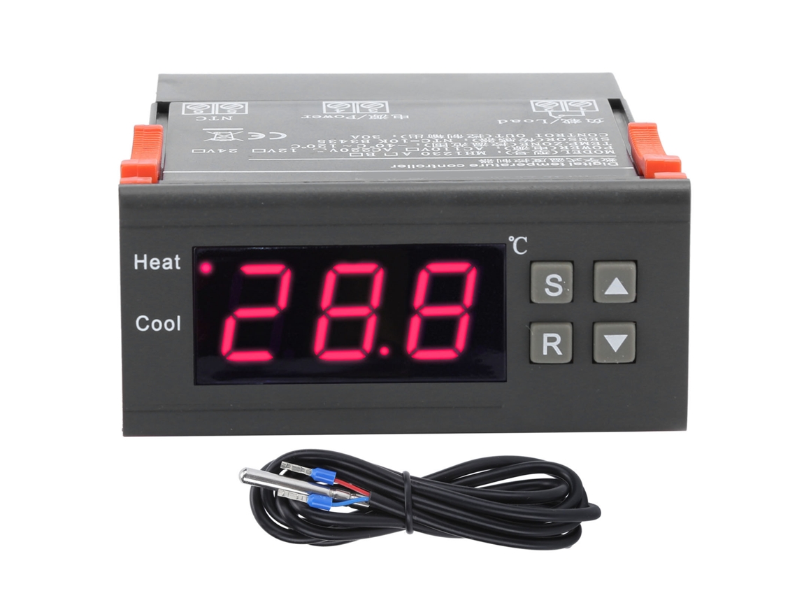 Termóstato De Display Digital Eletrónico Com Dupla Saída De Temperatura