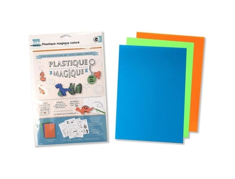 Material Criativo Plástico Mágico Dinossauros 3 Folhas 30 Desenhos Multicolorido Megacrea Diy