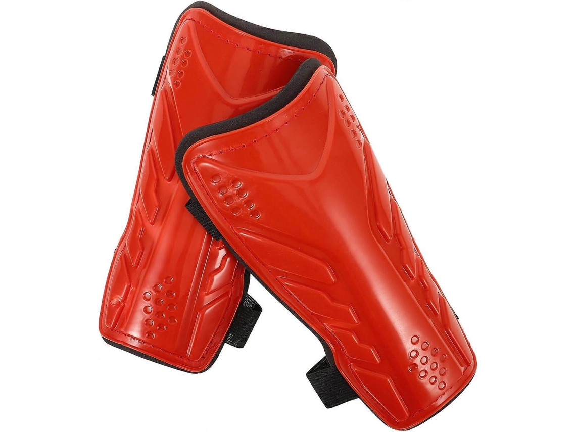 Caneleiras de futebol para crianças, jovens e adultos, suporte de compressão de panturrilha para osteoartrite (vermelho)