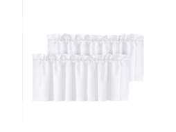 Conjunto De Cortinas Blackout (2) - Cortinas Curtas De Poliéster Para Quarto, Sala White