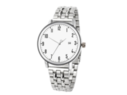 Relógio de Pulso Masculino de Moda Casual com Pulseira de Aço Analógico Quartz Branco
