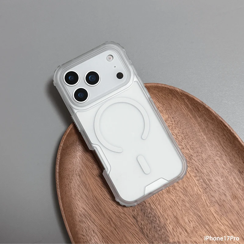 (branco 15pro) Capa Protetora Fosca Magsafe Com Carregamento Sem Fio Magnético E À Prova De Choque