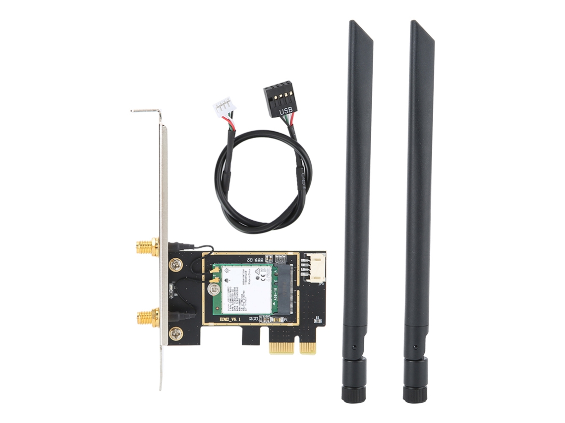 Para Placa Sem Fio De Desktop Pci E Intel 9260ngw Banda Dual 2.4g 5g Bt 5.0 Antena 8dbi