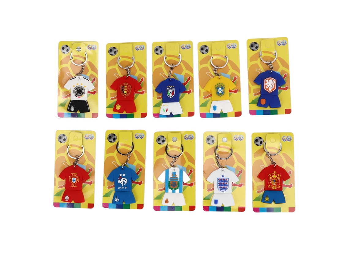10pcs Chaveiro De Futebol Com Camisa Da Seleção Nacional Da Copa Do Mundo Em Pvc Para Decoração E Fãs