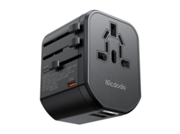 Adaptador De Viagem Mcdodo 20w Pd, 2x Usb, A, 1x Usb, C, Preto
