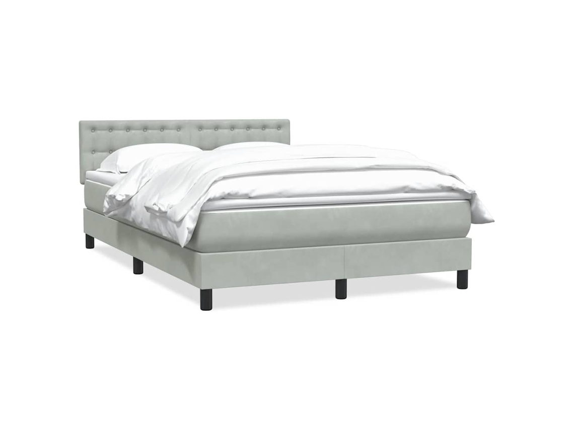Maison Exclusive - Cama Com Molas/colchão 160x220 Cm Veludo Cinzento-claro