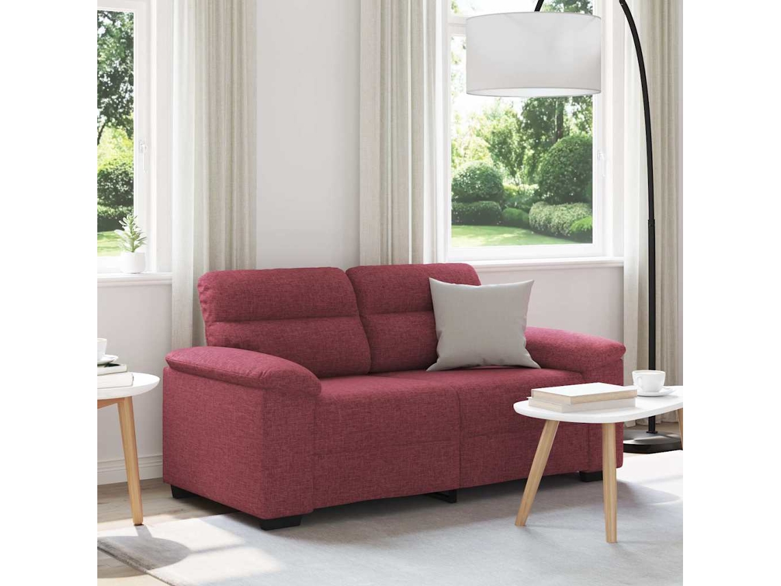 Vidaxl Sofá De 2 Lugares Tecido 160x81x84 Cm Vermelho Tinto