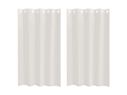 Conjunto 2 Cortina De Voile Vidaxl Creme Poliéster (175 X 140 Cm)