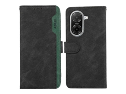 Tkdaddy Abeel Para Xiaomi Redmi A5 Nfc (eu) (173,45 Mm) Capa De Couro Com Emenda Colorida E Bloqueio Rfid Preta