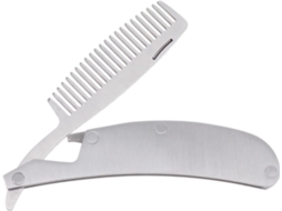 Caneta dupla para barba masculina em aço inoxidável, portátil e leve.