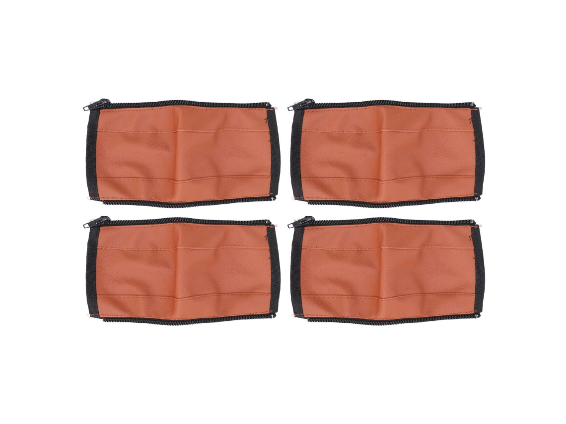 Mali 4pcs Capa de Alça de Carrinho de Bebê Couro Pu Lavável Universal com Zíper Marrom