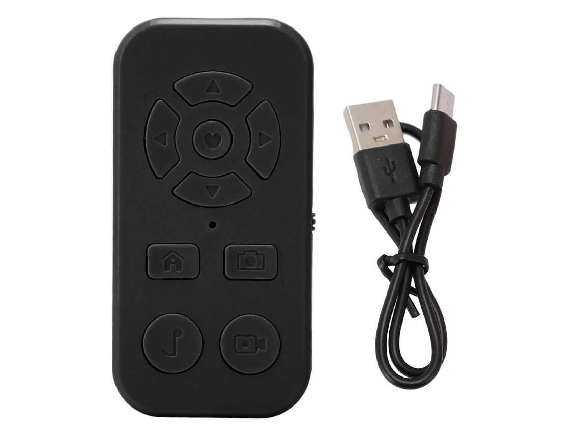 Controle Remoto Bluetooth V4.2 Para Celular Câmera Shutter Gravador Página Android Preto