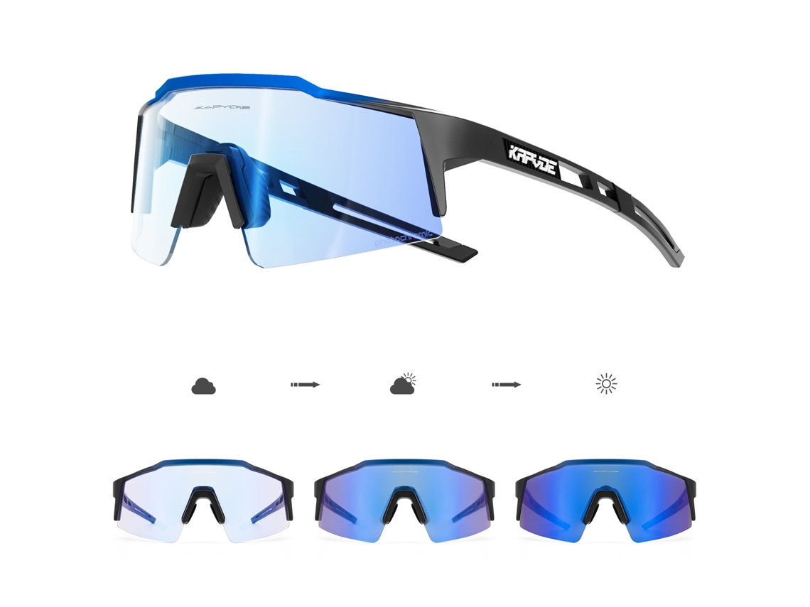 Óculos de Ciclismo, Óculos de Sol para Corrida Esportiva, Lentes Fotocromáticas para Dia e Noite MDUG