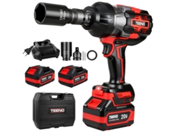 Chave De Impacto Sem Fio Sem Escova De 3/4 Pol., Torque Máximo 1600 N·m, 2 Baterias De 4,0 Ah, Cabeça Giratória De 90°, Base Giratória De 180°