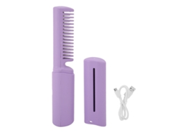 Pente De Alisamento De Cabelo Sem Fio Portátil Pequeno Com Cabo De Carregamento E Design Ergonômico Roxo