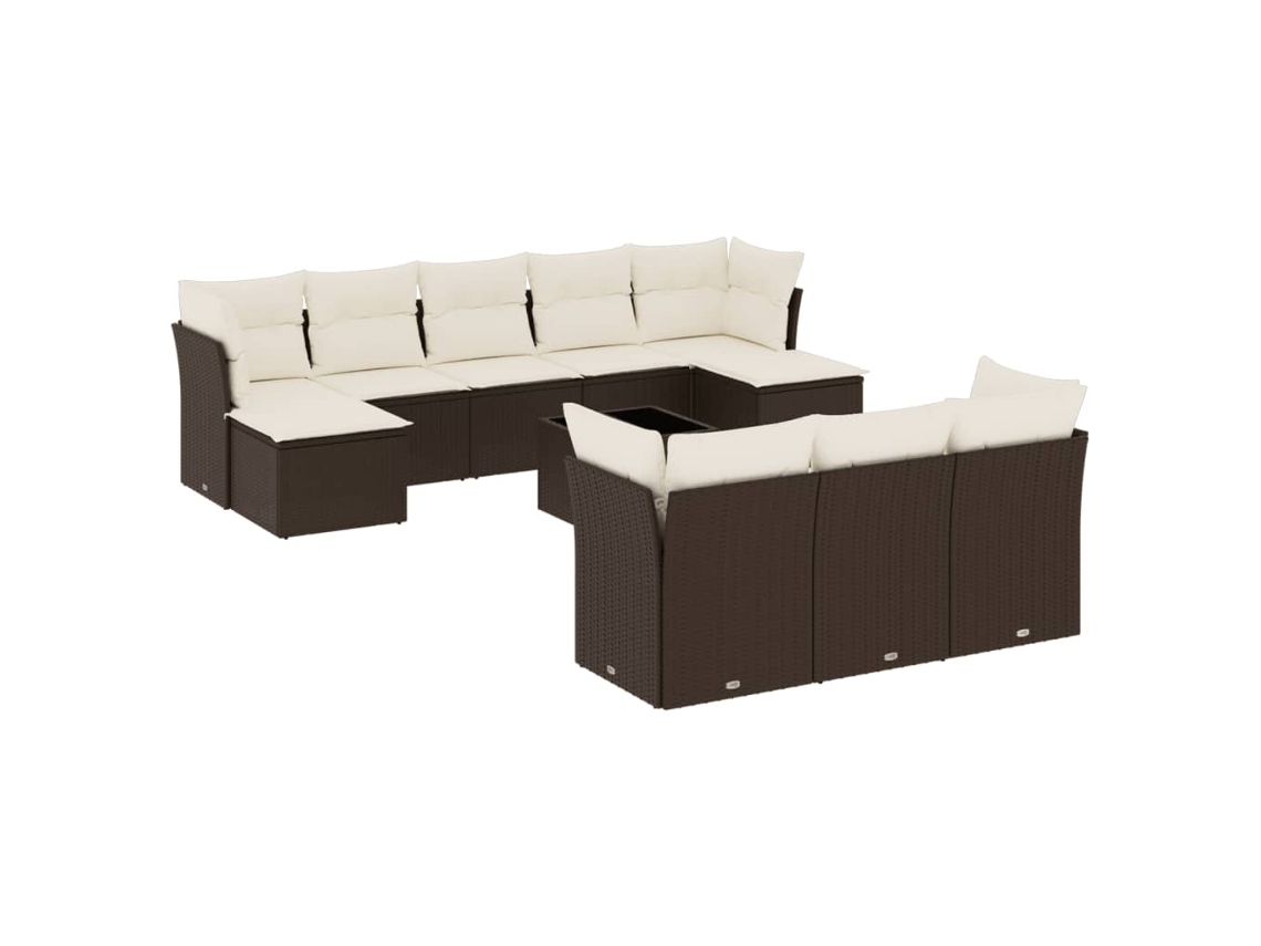 Garden Sofa Set, Garden Sofa Sets Vidaxl Marrom Rattan / Vime (n/a)
