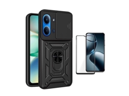 Kit Vidro Capa Magnetic Slide Window Phonecare Para Xiaomi Poco C85 - Preto