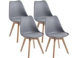 Cadeiras De Jantar Escandinavas, Cadeiras De Escritório Retrô, Girs, Conjunto De 4