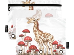 Pasta Com Estampa De Girafa Branca Desenho Animado, Com Janela Transparente, Estojo Grande Lápis Com Fecho