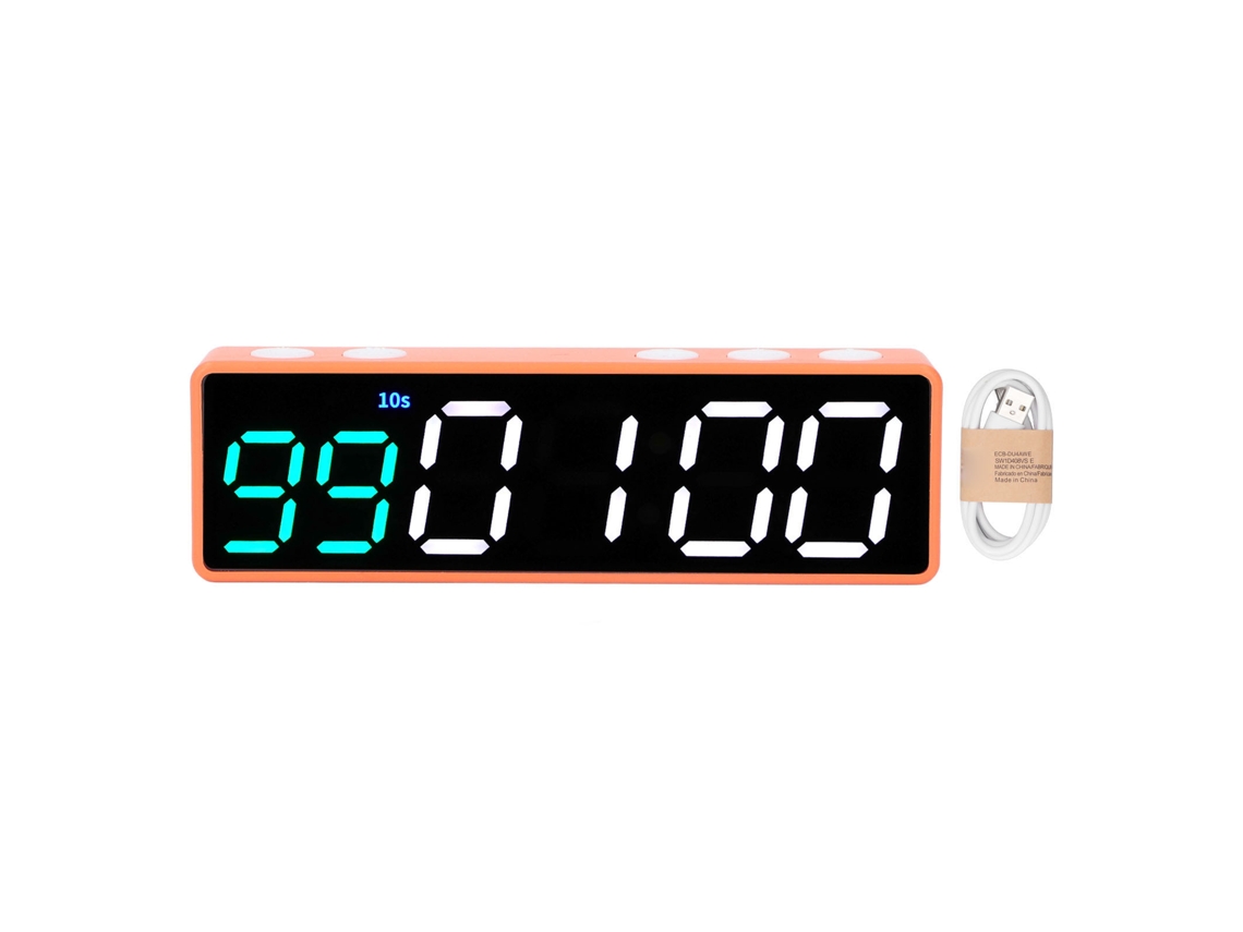 Timer de fitness digital led grande antivertigem cronômetro intervalo portátil para treino casa ginástica S/MARCA