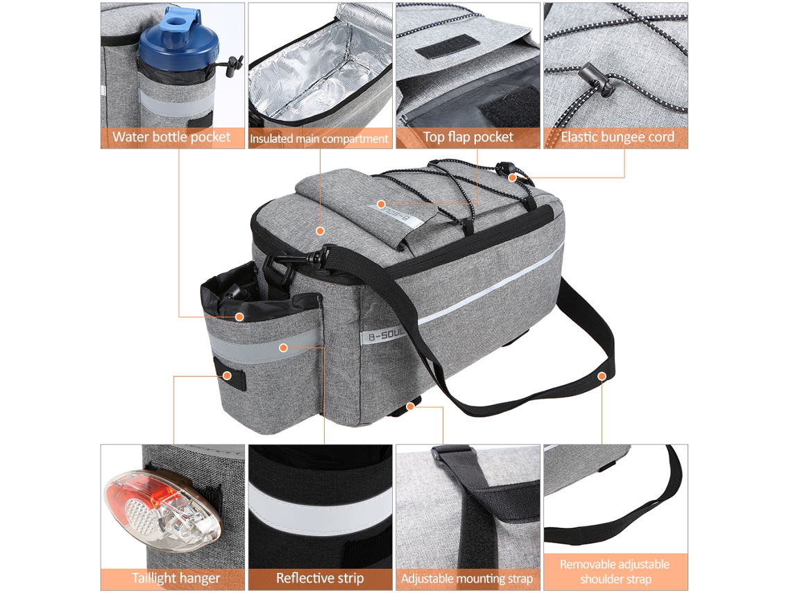 Bolsa De Transporte Para Bicicleta Com Isolação Bagageiro Traseiro Refletivo Para Mtb Ciclismo