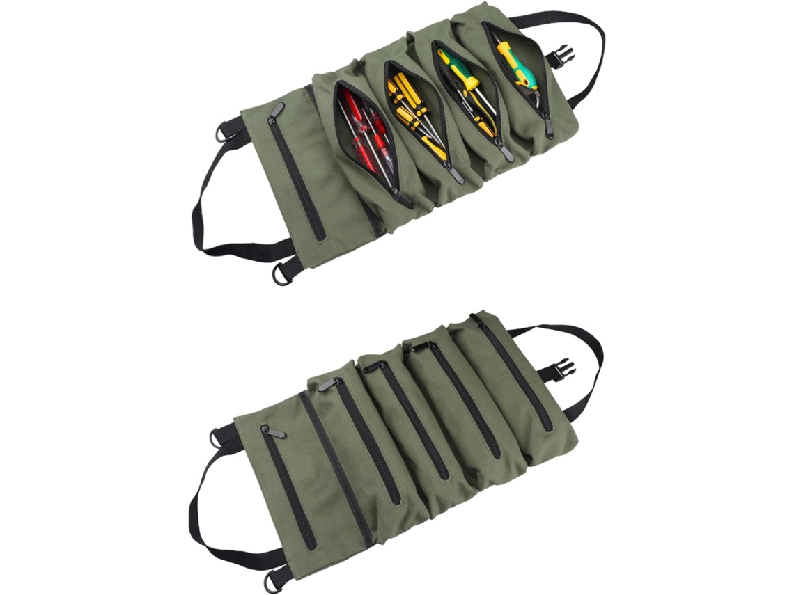 Bolsa organizadora de ferramentas de reparo Emoshayoga com várias bolsas, leve e portátil para profissionais, ideal para o dia a dia.