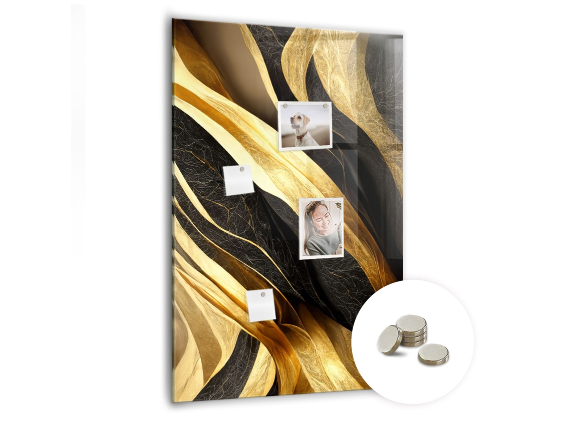 Quadro De Vidro Magnético Linhas Abstratas Para A Sala De Estar Espelharte (70x100 Cm)