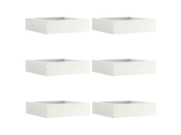 Vidaxl Acabamento Para Gramado 6 Unid. 50 X 50 X 13 Cm Aço Branco