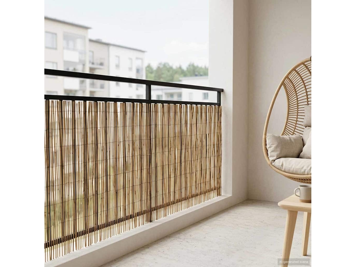 Vidaxl Cerca Para Jardim Carbonizado 500 X 100 Cm Junco