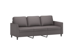 3-seater Sofa, 3-seater Sofas Vidaxl Cinzeto Couro Artificial (n/a)