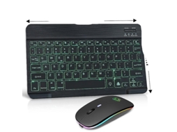 Teclado Sem Fio Ipad Retroiluminado Espanhol Tablet Teclado Mouse Ly Ebike