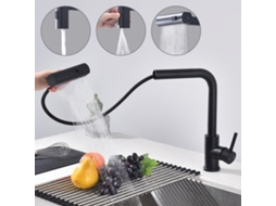 Torneira de cozinha HOMELODY preta, com bica extraível, 3 modos de jato e rotação de 360°