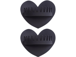 2x Suporte De Parede Silicone Para Chuveiro Com Ventosa, Preto