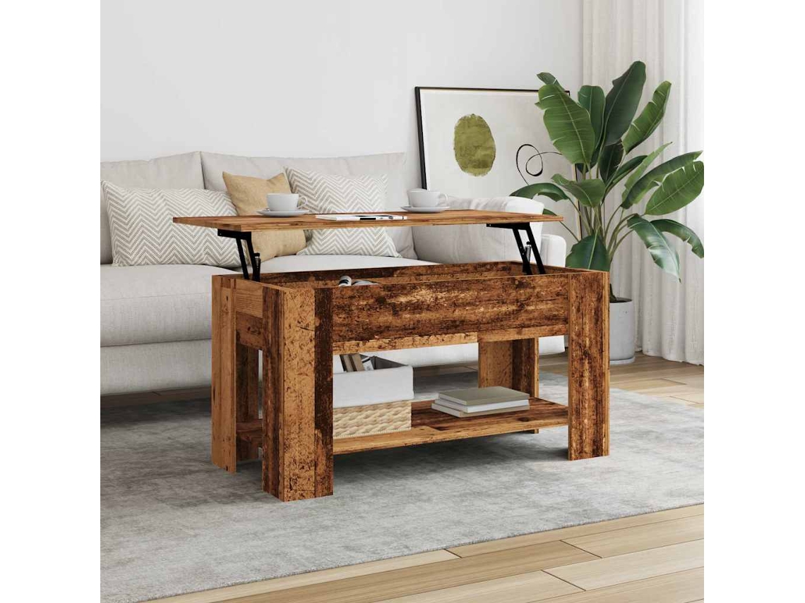 Vidaxl Mesa De Centro Madeira Antiga 101x49x52 Cm Madeira Trabalhada