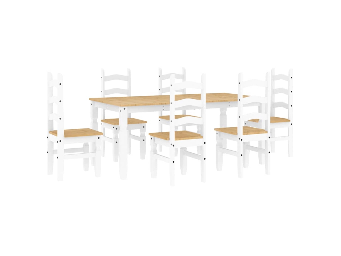 Dining Set, Dining Sets Vidaxl Branco Madeira De Pinho