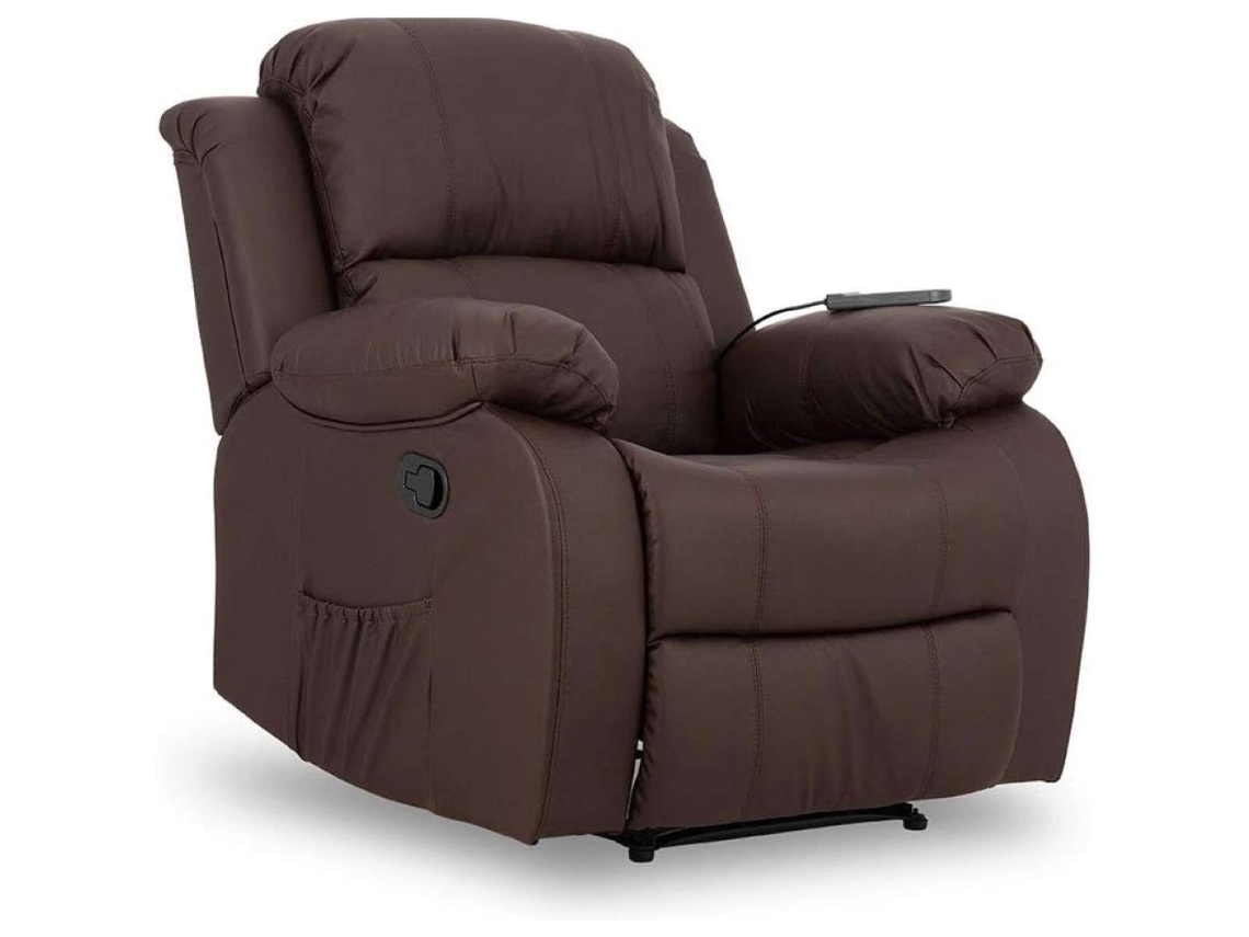 Poltrona NALUI Trevi Relax 89x88x99cm, Reclinável 160º, 8 Motores Silenciosos, Aquecimento Lombar, 4 Zonas de Massagem e Couro PU Anti-rachaduras