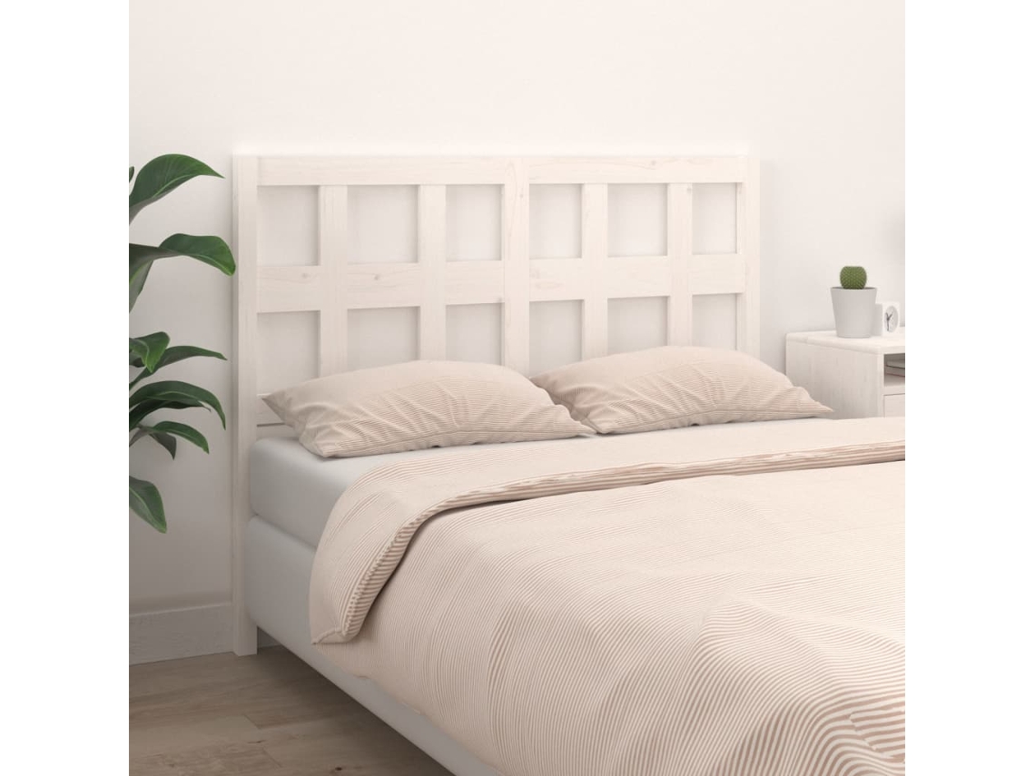 Cabecero 185,5x4x100 cm Madera Maciza de Pino Blanco