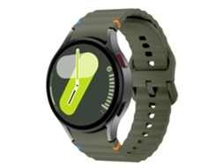 Bracelete para Samsung Galaxy Watch 4 Classic 20mm XIAOMOYU com ondulada silicone e verde exército