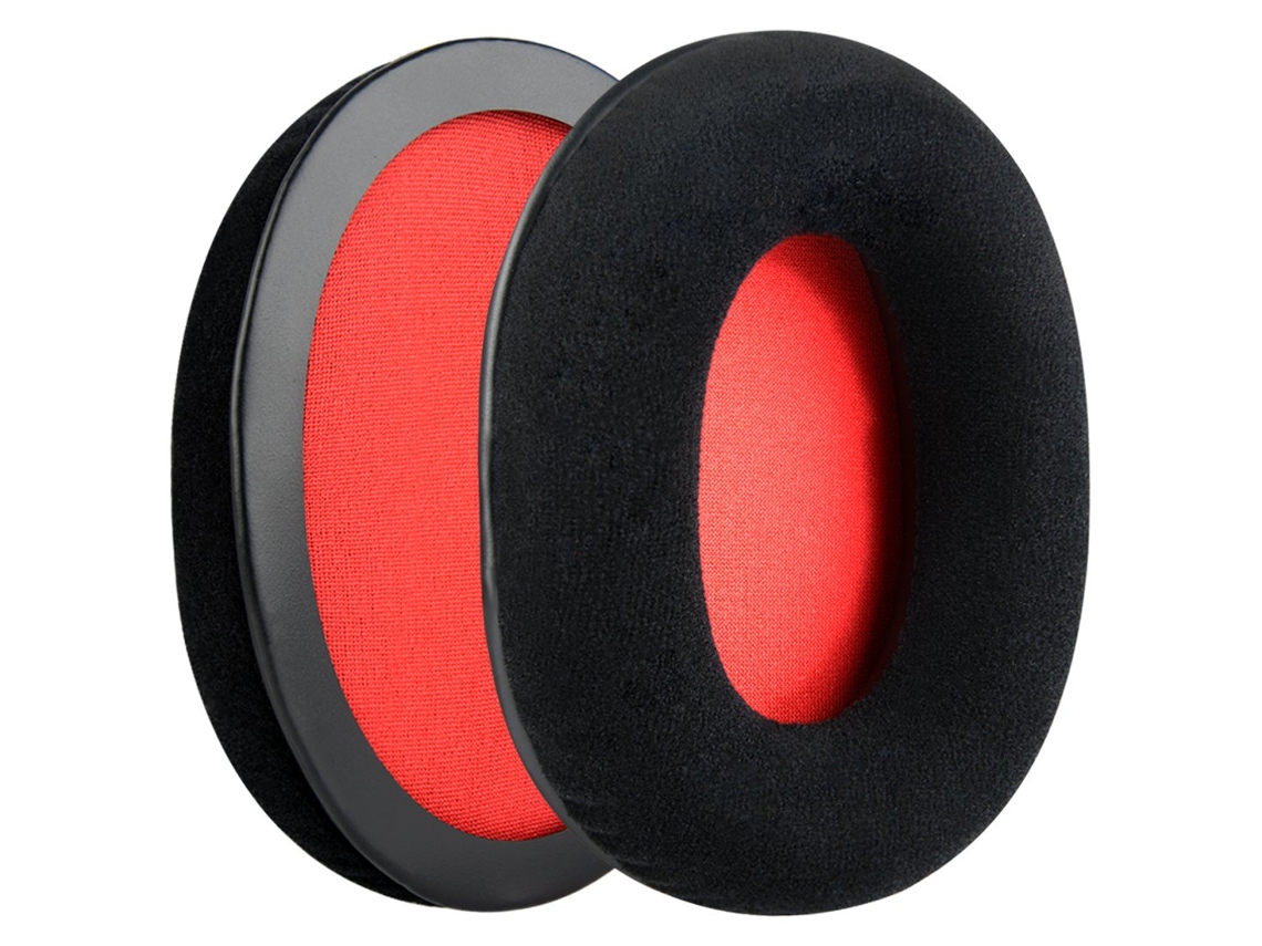 Set 2 Almofadas Zruxe Para Auscultadores Hyperx Cloud Ii (over-ear, Vermelho/preto, Veludo)