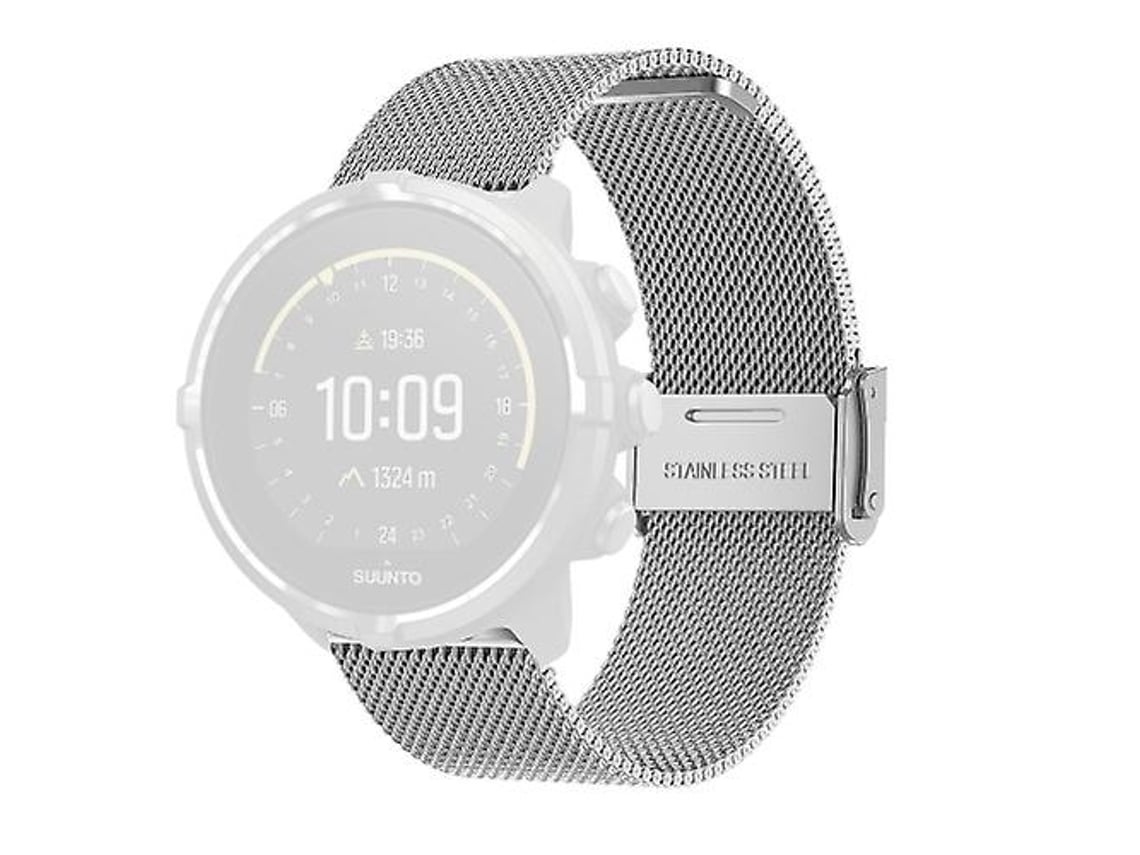 Pulseira De Relógio Lurelia Para Suunto 9 Milanese Nice Buckle Substituição De Pulso Prata
