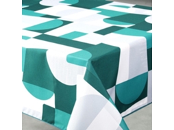 Toalha Anti-manchas Retangular Design Geométrico Verde 145x240 Cm