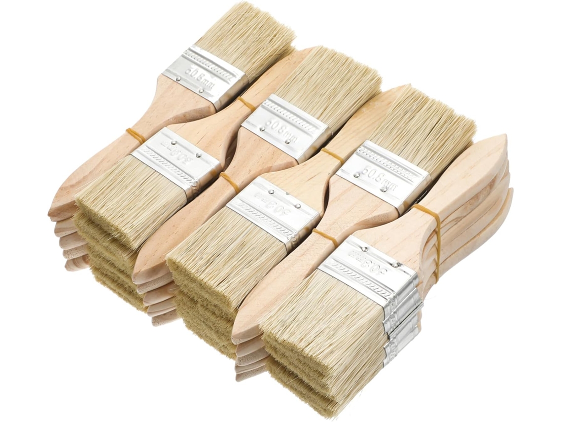 Conjunto De 30 Pincéis Planos Com Cabo Grosso Para Tingir E Pintar.