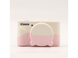 Capa Protetora Silicone HEXINYIGJLY para Canon Powershot Sx740/sx730leve, Antirriscos Rosa / Bege