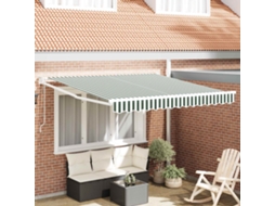 Vidaxl Toldo Retrátil Verde E Branco 300 X 250 X 165 Cm