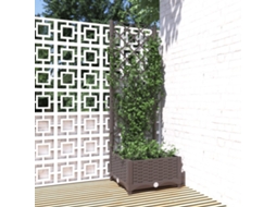 Vidaxl Vaso/floreira Jardim C/ Treliça 40x40x121,5 Cm Pp Castanho