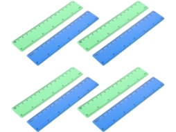 Régua Holibanna Easy para Estudantes, 20 Peças, Plástico PVC, 0-15cm, Multiuso, Cor Aleatória, para Escola e Mesa