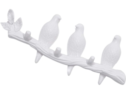 Gancho Decorativo Em Formato De Pássaro Branco, Feito Em Abs, Para Pendurar Casacos E Cachecóis.
