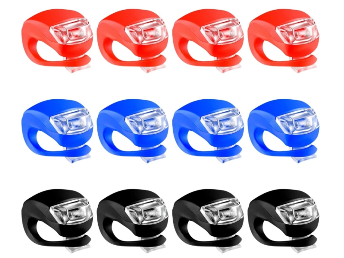 12 Luzes Bicicleta Silicone Ipx8 Preta Yizhood