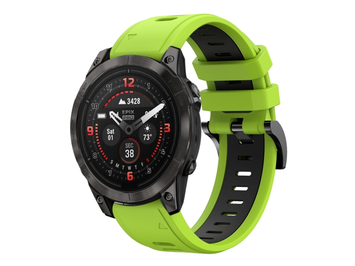 Bracelete Esportivo Silicone para Garmin Epix Pro com duas cores Lime e Black XIAOMOYU