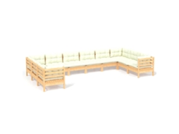 Conjunto de 10 Jardim Lounge com Almofadões Cor Creme Pinho MAISON EXCLUSIVE